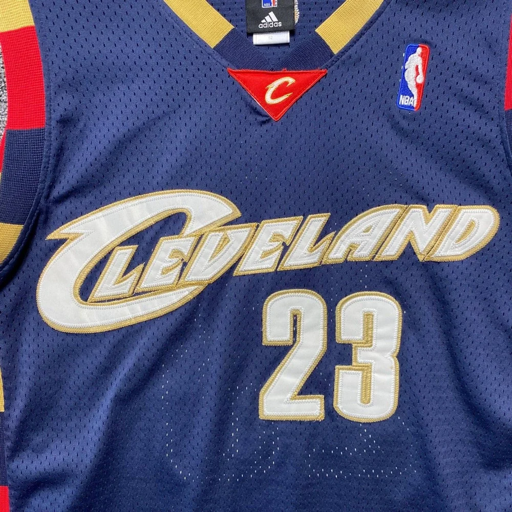 VTG Adidas LeBron James Cleveland Cavaliers Authentic Jersey Mens 52 2XL Navy